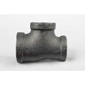 1-1/4" X 1-1/4" X 1" DOMESTIC BLACK MALLEABLE IRON REDUCING TEE-USA