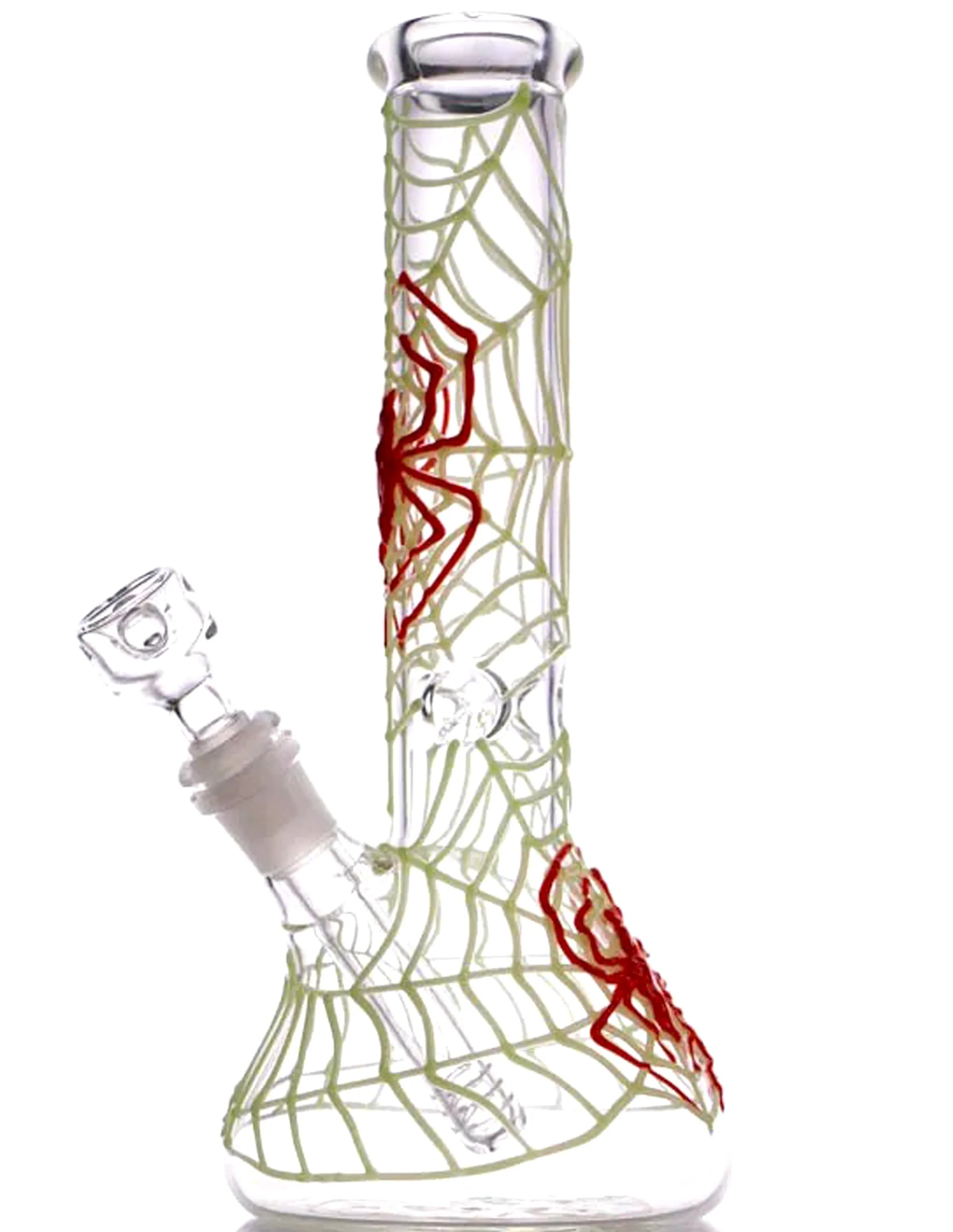 10" Spider Glow In The Dark Glass Water Pipe Bong