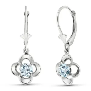 1.1 Carat 14K Solid White Gold Until We Meet Aquamarine Earrings