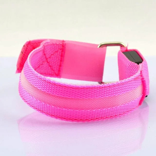 1PCS Outdoor Running Light Sport Wristbands Adjustable USB LED Glowing Bracelets For Runners Joggers Cycling Riding Safety Bike