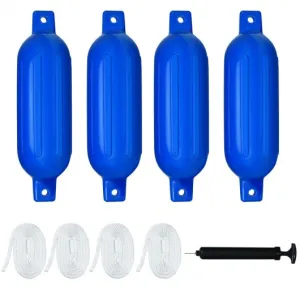 23" 4 Pack Hand Inflatable Marine Bumper Boat Fenders-Blue