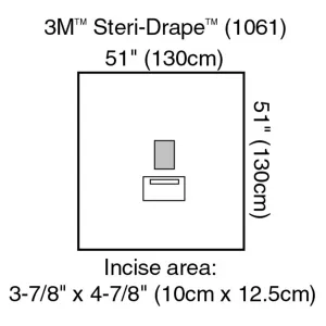 3M™ Steri-Drape™ Sterile Medium EENT Drape, 51 x 51 Inch, 1 Case of 40