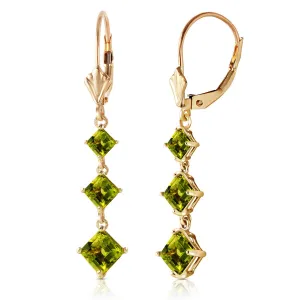 4.79 Carat 14K Solid Yellow Gold Chandelier Earrings Peridot