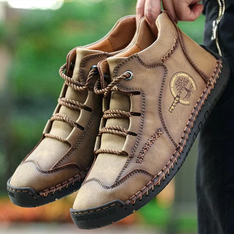 Alfred - Men Vintage Hand Stitching Comfort Soft Leather Shoes