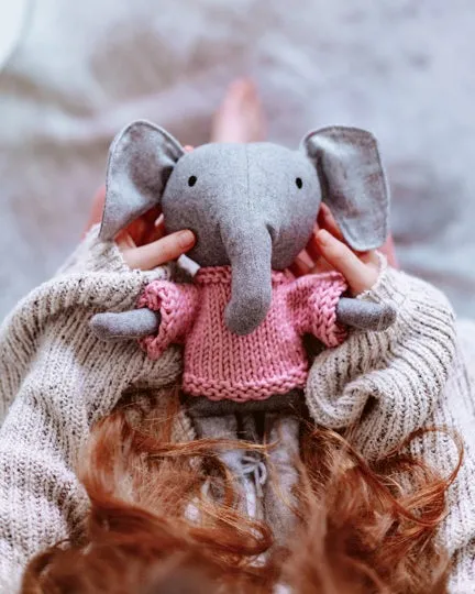 And The Little Dog Laughed - Edwina the Elephant Merino Wool Jumper