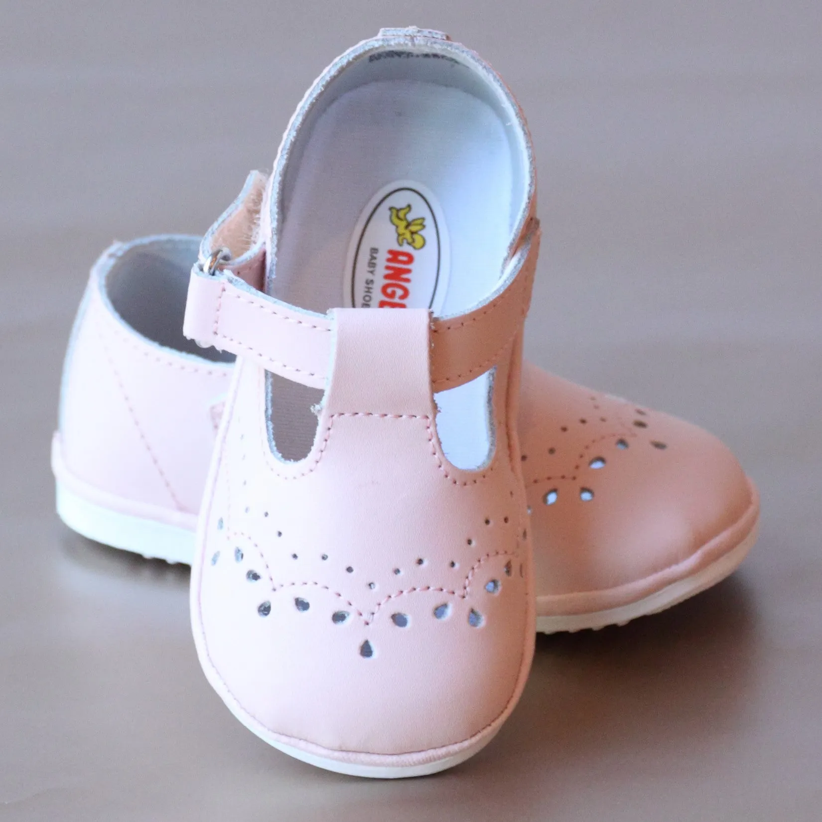 Angel Baby Girls T-Strap Leather Mary Janes