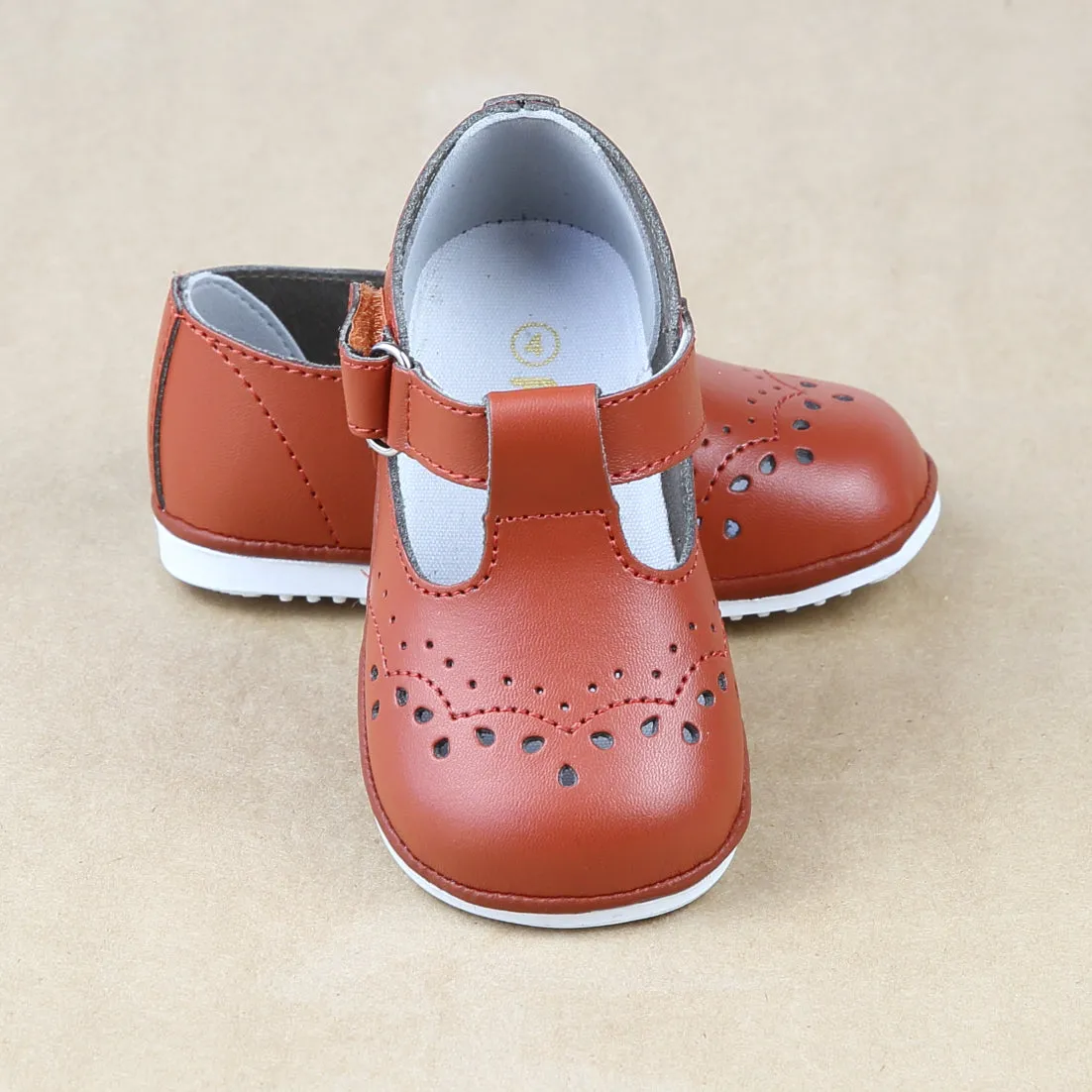 Angel Baby Girls T-Strap Leather Mary Janes