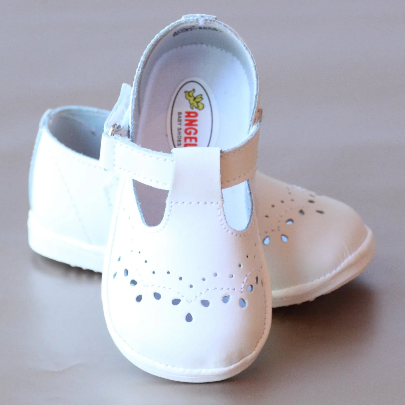 Angel Baby Girls T-Strap Leather Mary Janes