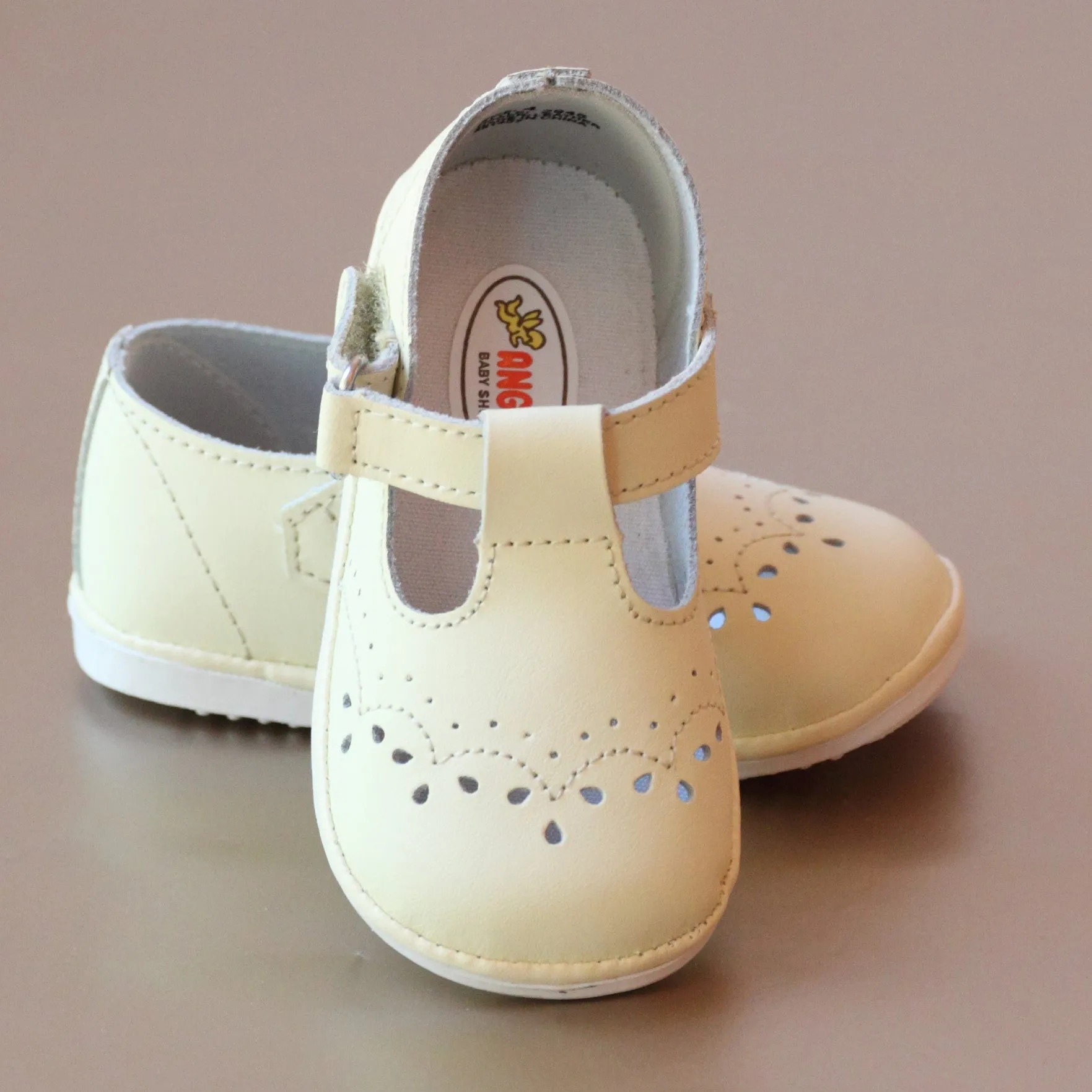 Angel Baby Girls T-Strap Leather Mary Janes