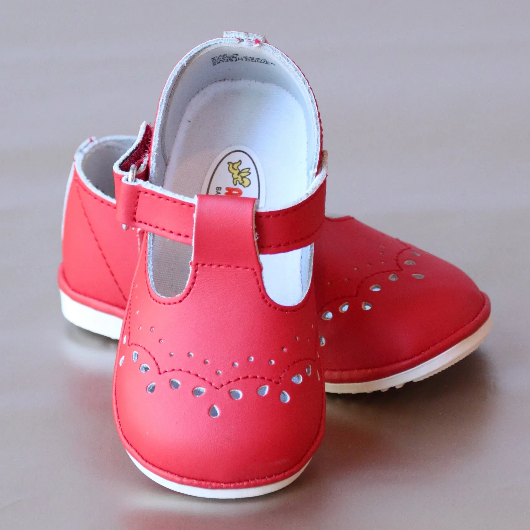 Angel Baby Girls T-Strap Leather Mary Janes