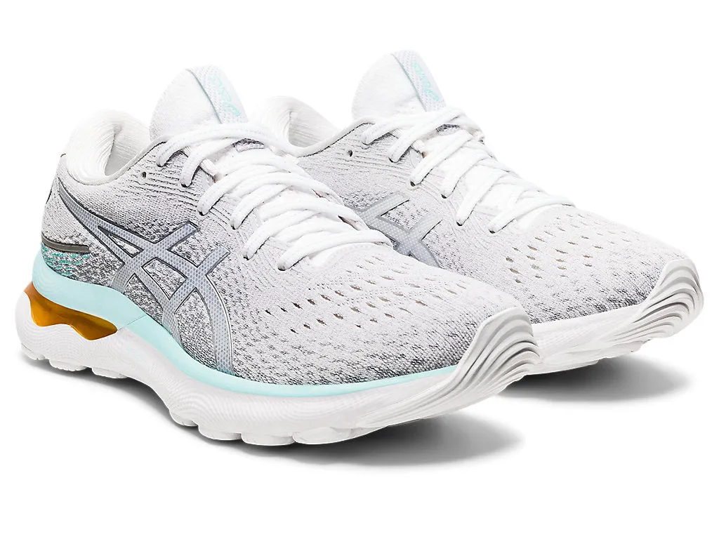 Asics Womens Gel Nimbus 24 - White/Pure Silver (1012B201-100)