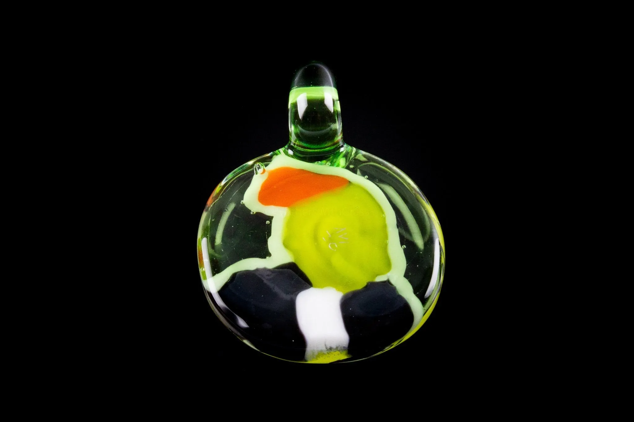 AVI Glass UV Reactive Roger Klotz Green Pendant with Opal