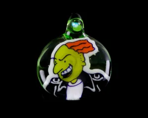 AVI Glass UV Reactive Roger Klotz Green Pendant with Opal