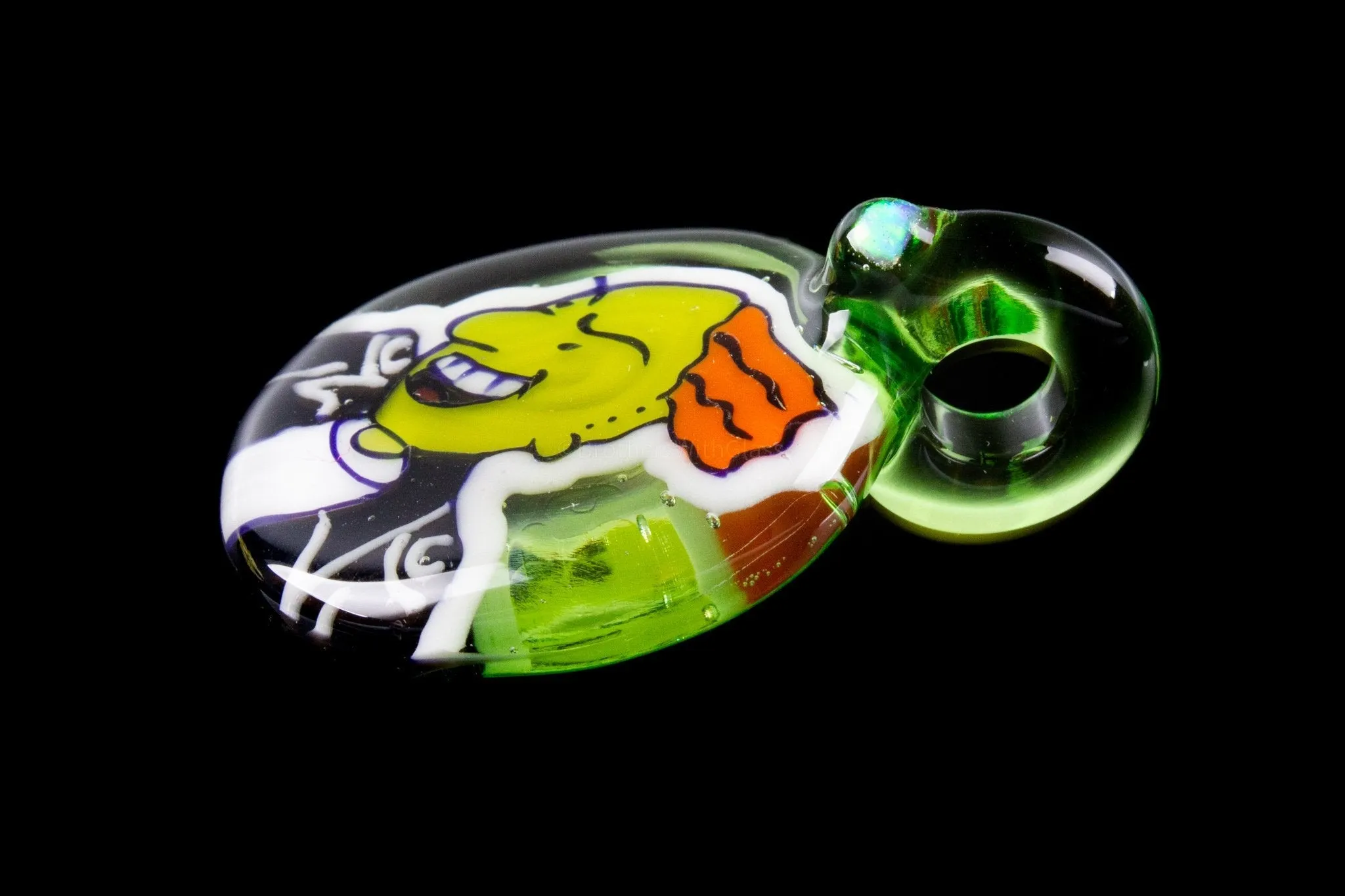 AVI Glass UV Reactive Roger Klotz Green Pendant with Opal