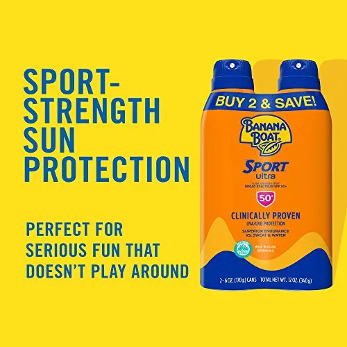 Banana Boat Sport Ultra SPF 50 Sunscreen Spray 6oz- 2 Pack