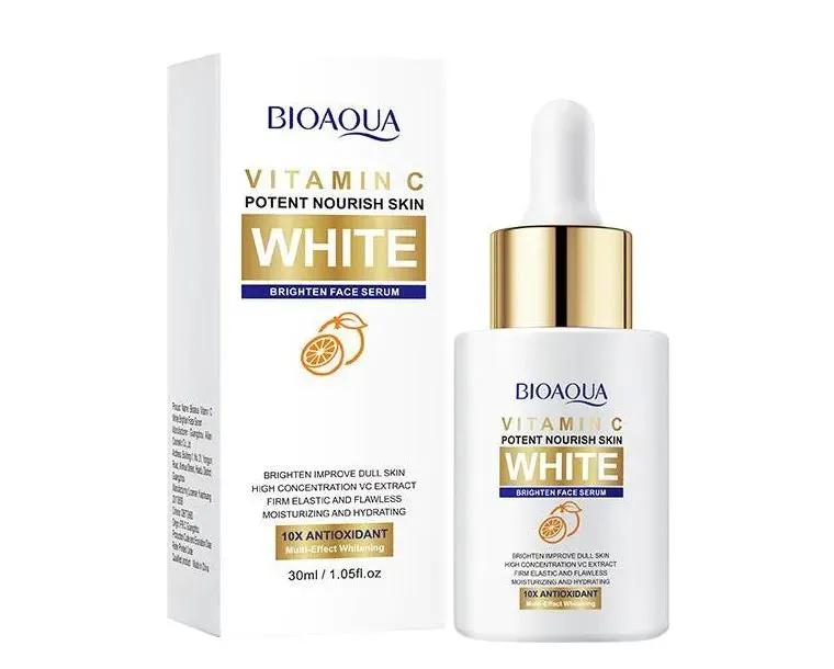 Bioaqua Pack 2 Vitamin C White Brighten Face Serum and Vitamin C Glowing Brighten Cleanser Oil Control DeepCleansing