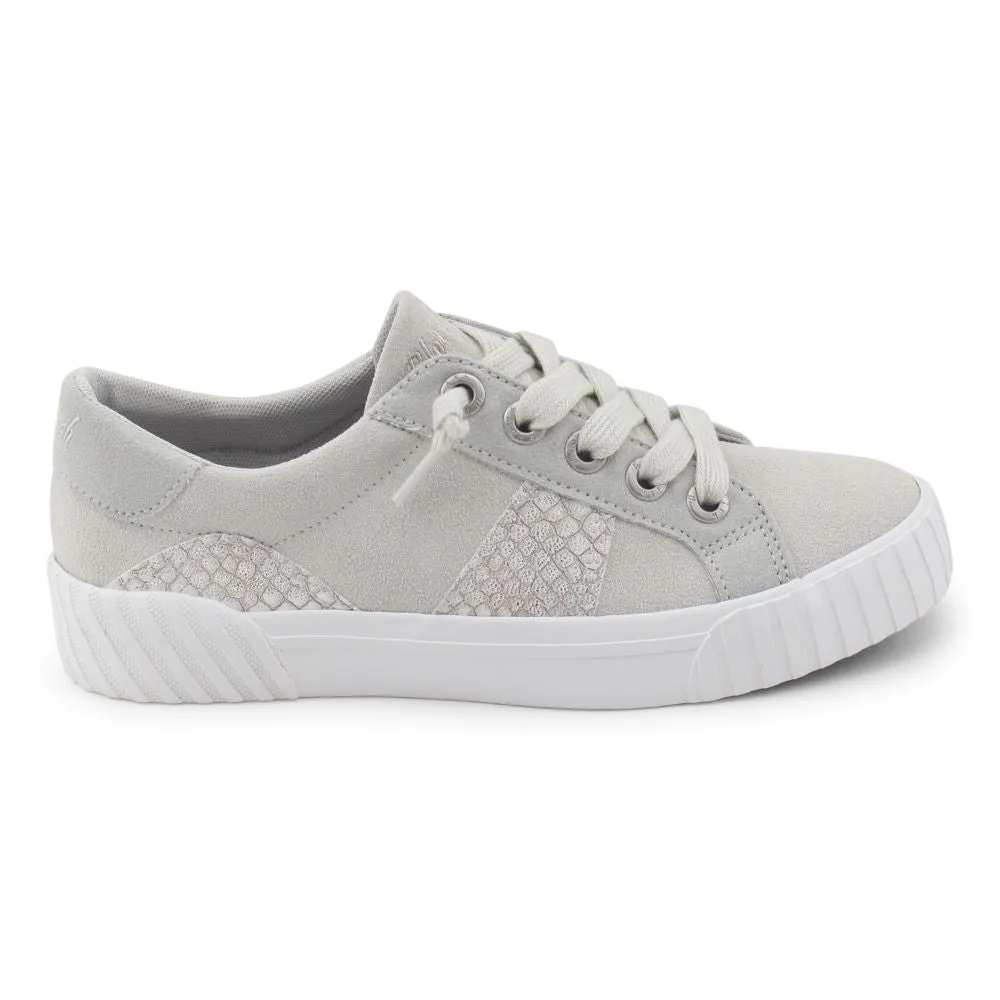 'Blowfish Malibu' Women's Wave Sneaker - Vapor Field / Silver Slick Croc / Grey Faux Suede