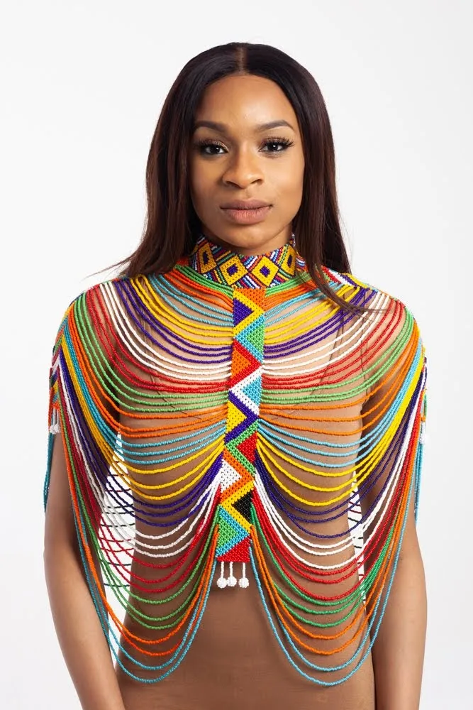 Body Jewellery - Multicoloured Zulu Beaded Shawl