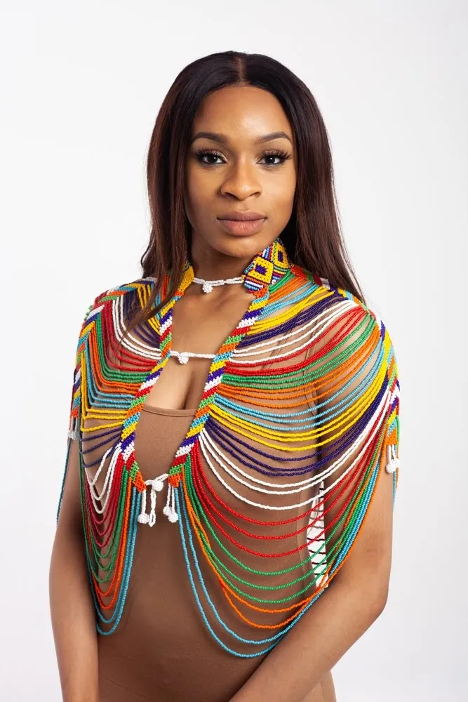 Body Jewellery - Multicoloured Zulu Beaded Shawl