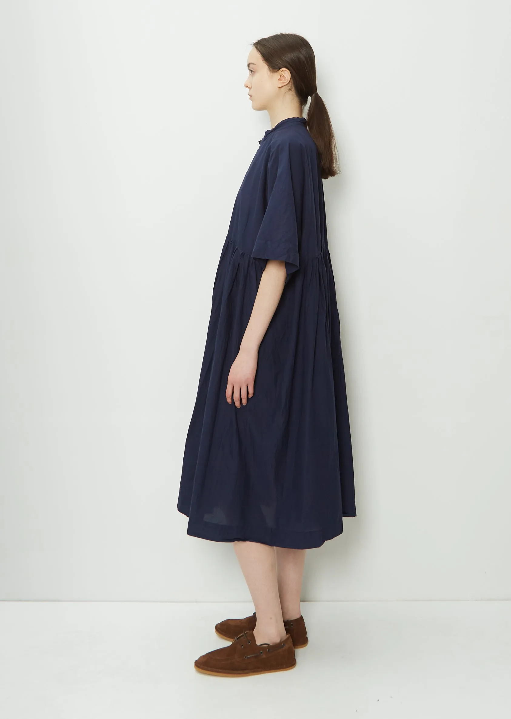 Botanical Dye Organic Cotton Dress — Navy