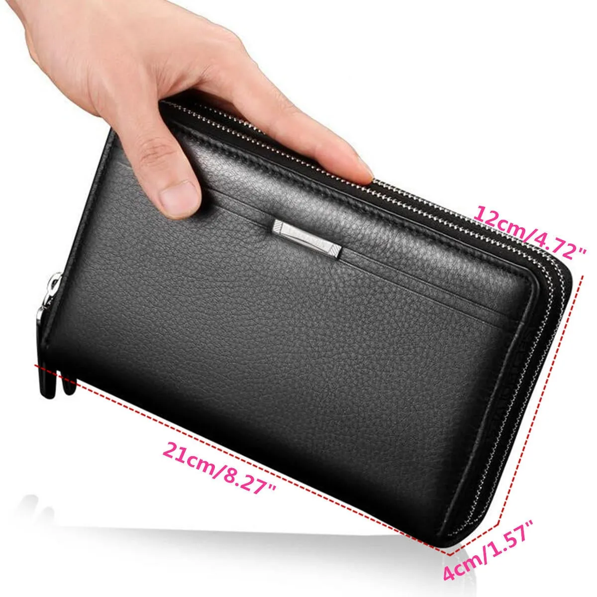 Business Men Leather Clutches Bag Handbag Wallet Purse Mobile Phone Card