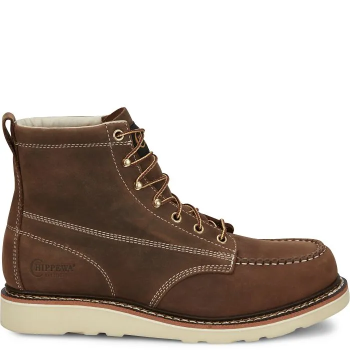 Chippewa Men's Edge Walker 6" Moc Toe Lace Up Work Boot -Brown- ED5322