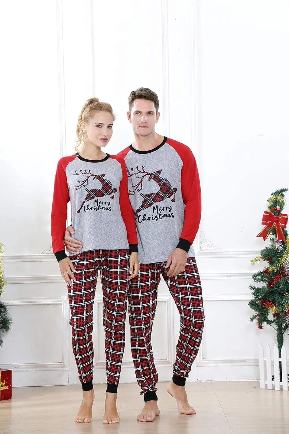 Christmas Pajamas Family Matching Sets for Unisex Women Men Kids Xmas Long Sleeves Sleepwear Pjs