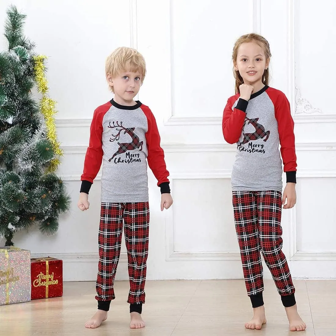 Christmas Pajamas Family Matching Sets for Unisex Women Men Kids Xmas Long Sleeves Sleepwear Pjs