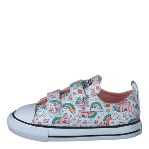 Chuck Taylor All Star 2v Rainb 102-white/storm Pink/washed Te