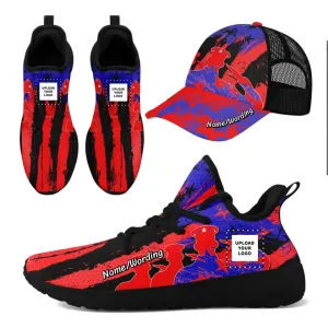 Client Gifts,Personalized Combo Offer for Veteran Design, Custom Patriotic Mesh Shoes and Hat, Gift For Dad, Hushand