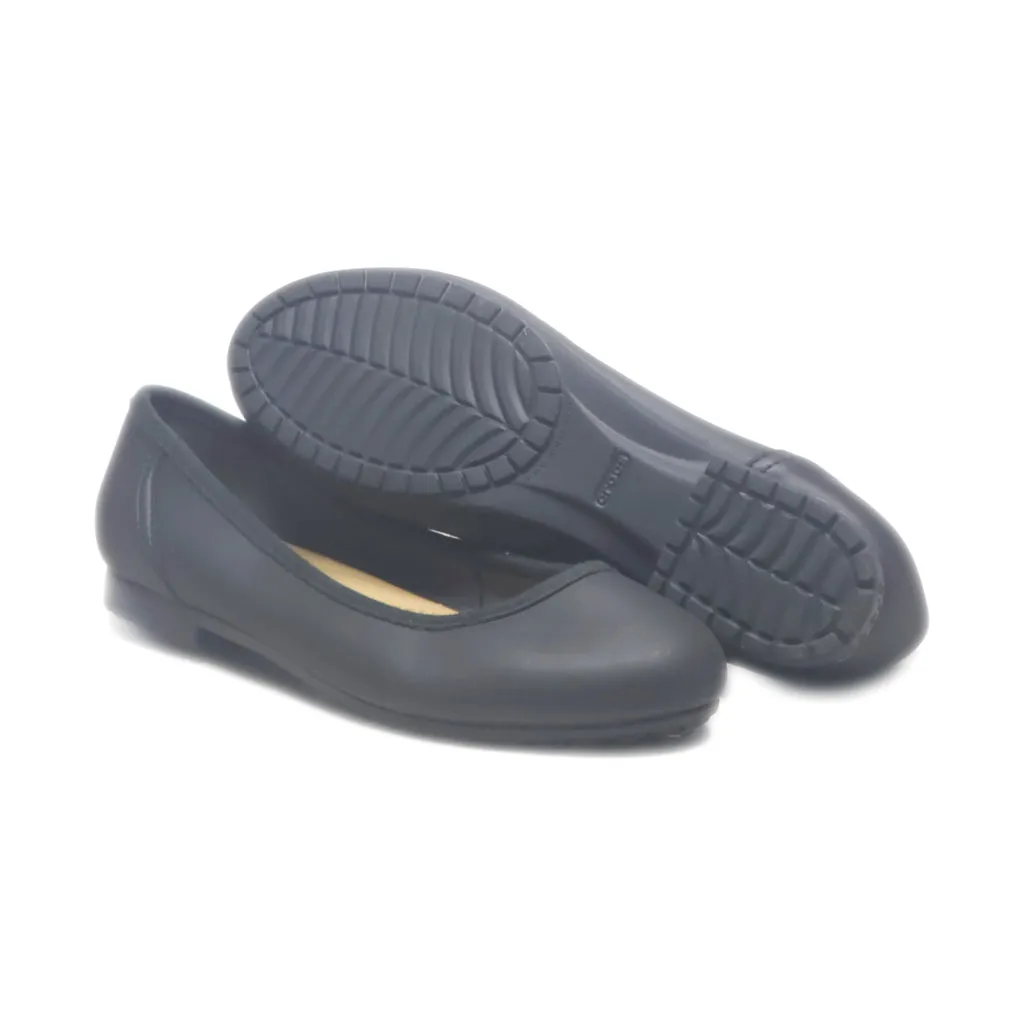 Crocs At Work Ballerinas Pu Leather Black Colour For Women