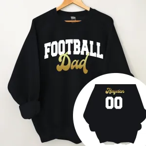 Custom Dad Shirt, Custom School Spirit Dad Shirt, Dad Sport Sweatshirt, Gold and White