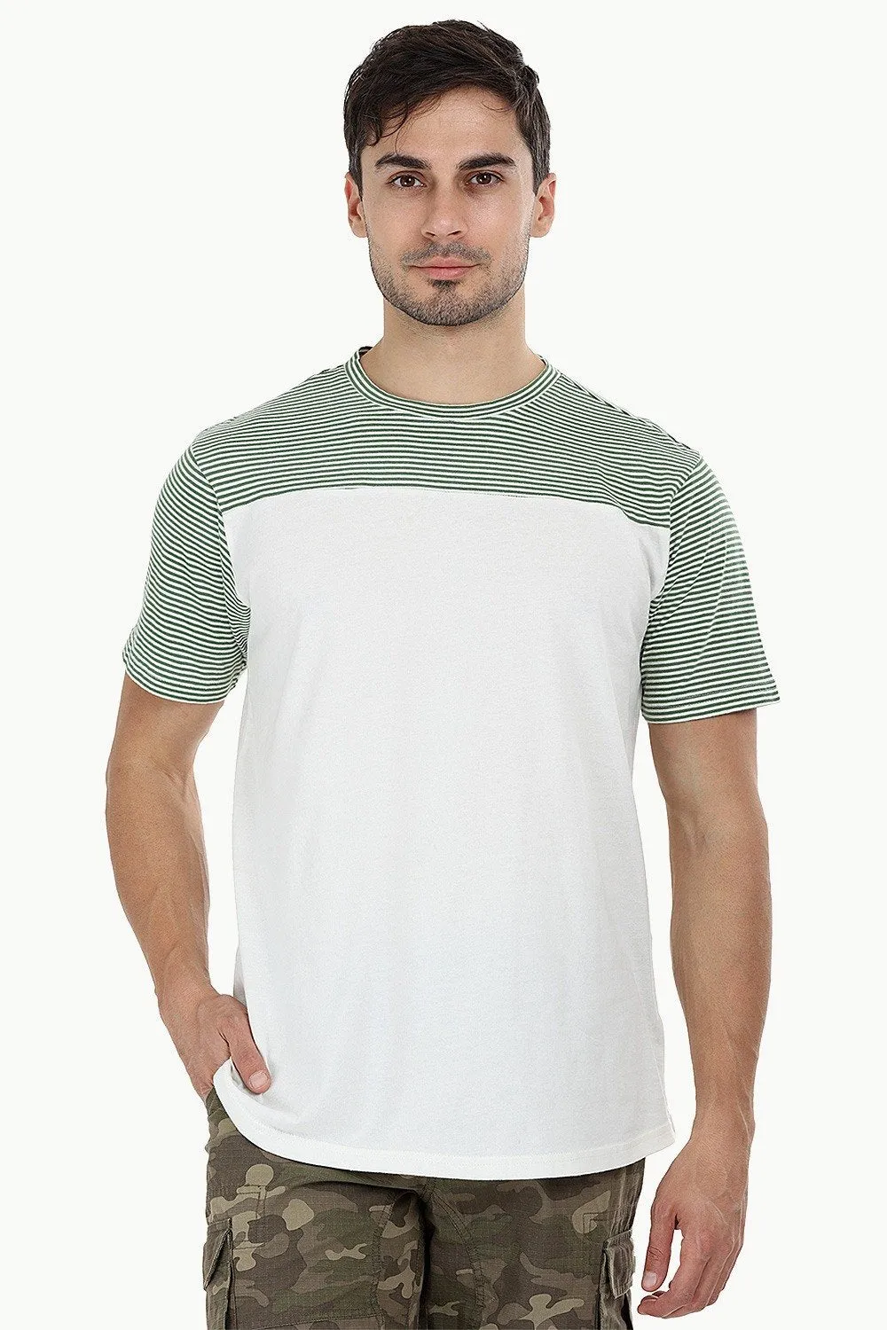 Cut & Sew Stripe T-Shirt