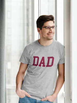 Dad T-shirt Merlot Text on Sport Grey