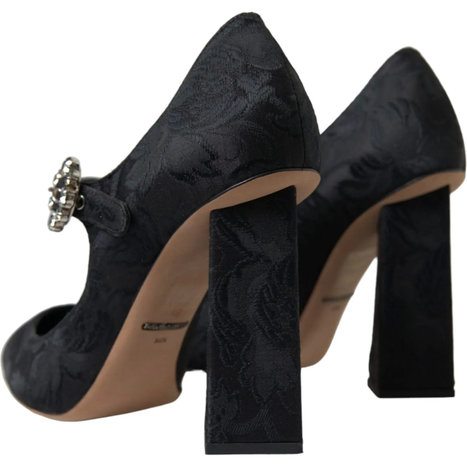 Dolce & Gabbana Chic Black Brocade Mary Janes Pumps