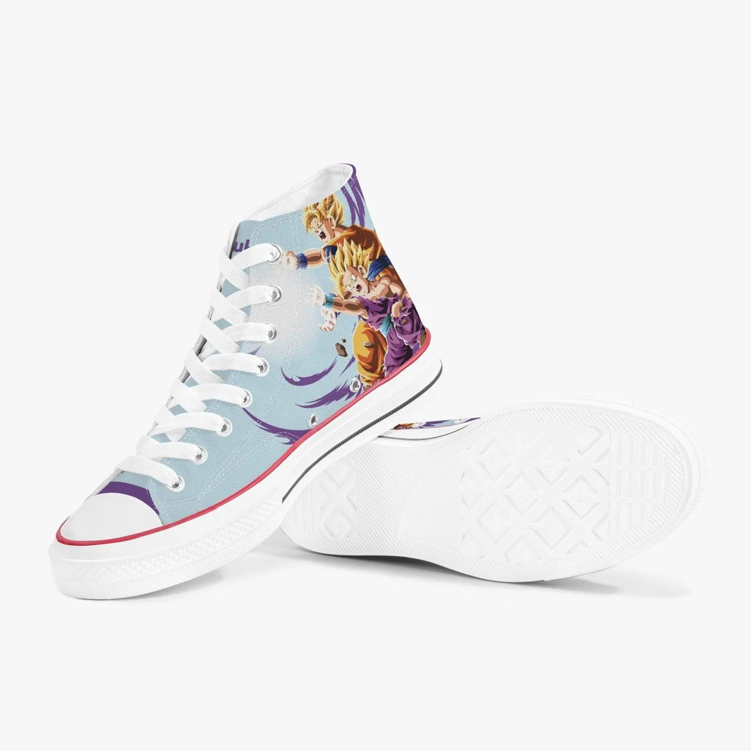 Dragonball Z Goku and Gohan A-Star High White Anime Shoes