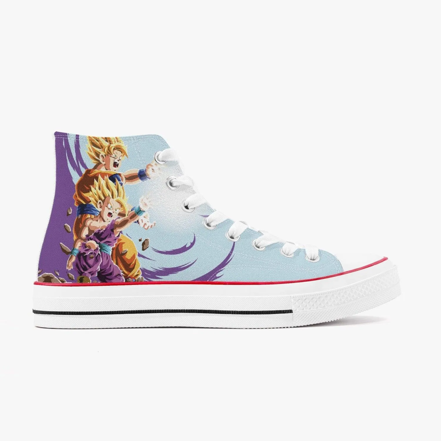 Dragonball Z Goku and Gohan A-Star High White Anime Shoes