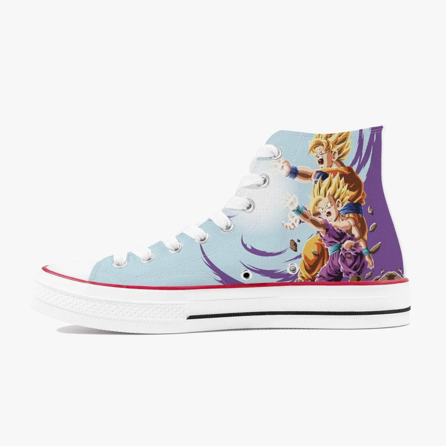 Dragonball Z Goku and Gohan A-Star High White Anime Shoes