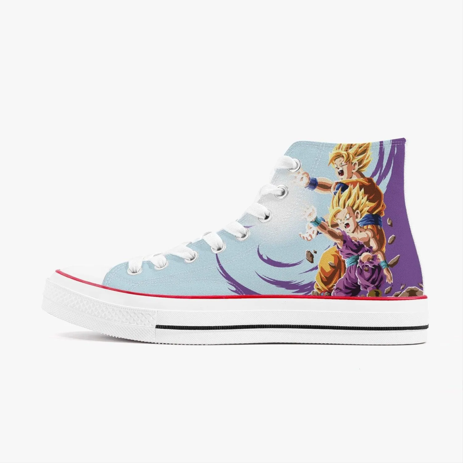 Dragonball Z Goku and Gohan A-Star High White Anime Shoes