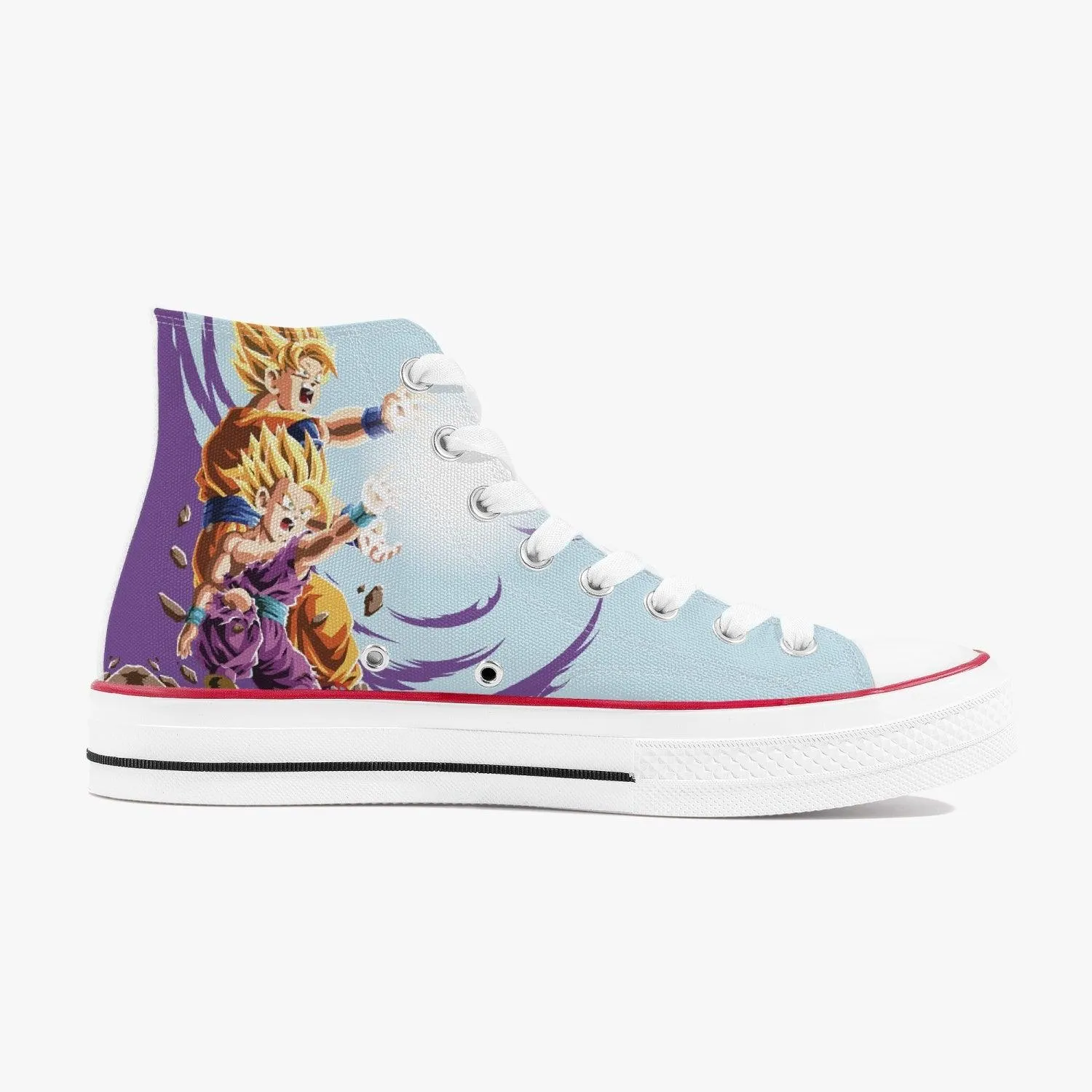 Dragonball Z Goku and Gohan A-Star High White Anime Shoes