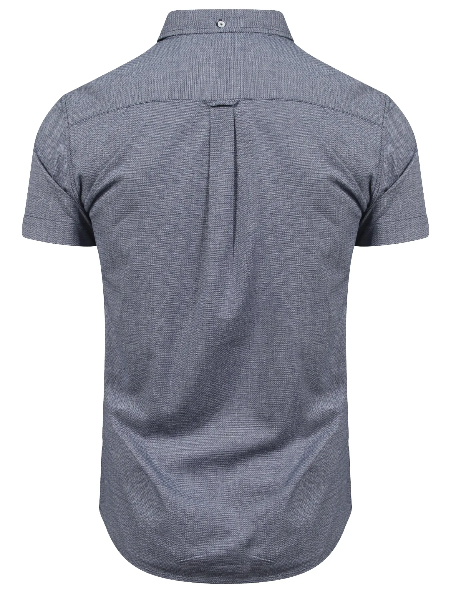 Eastlake Short Sleeve Dobby Cotton Shirt in Slate Blue - Le Shark