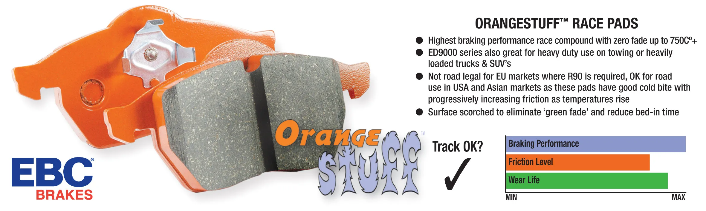 EBC Brakes DP91771/3 Orangestuff 9000 Series Race Brake Pads