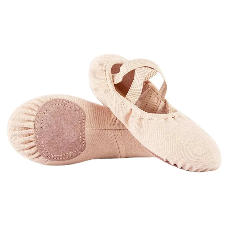 Elastic Cloth Latin Dance Training Adult Women Girl MenCow Suede Shoe Soft Sole Ballet Children's Dance Training Shoes Wholesale