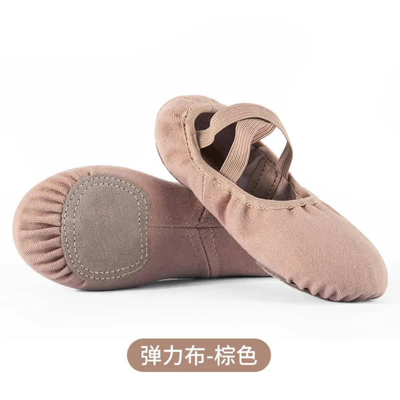 Elastic Cloth Latin Dance Training Adult Women Girl MenCow Suede Shoe Soft Sole Ballet Children's Dance Training Shoes Wholesale