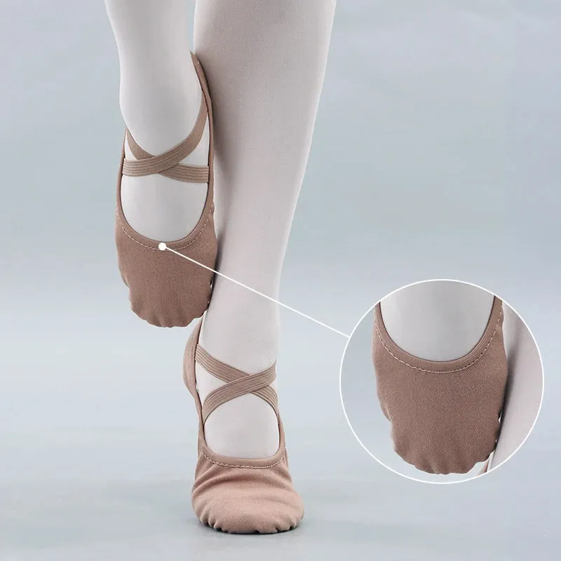 Elastic Cloth Latin Dance Training Adult Women Girl MenCow Suede Shoe Soft Sole Ballet Children's Dance Training Shoes Wholesale