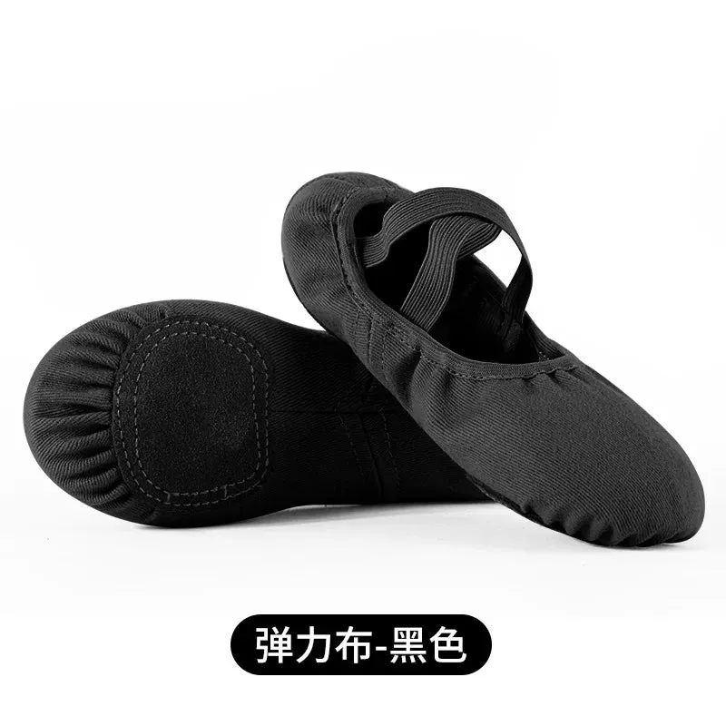 Elastic Cloth Latin Dance Training Adult Women Girl MenCow Suede Shoe Soft Sole Ballet Children's Dance Training Shoes Wholesale