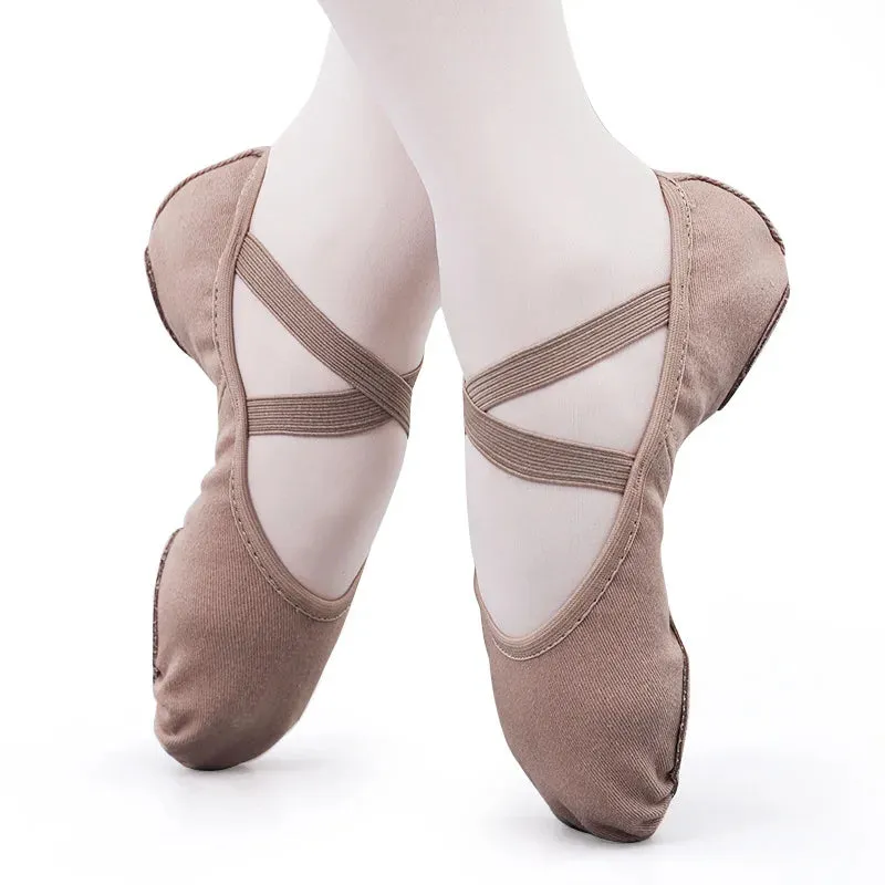 Elastic Cloth Latin Dance Training Adult Women Girl MenCow Suede Shoe Soft Sole Ballet Children's Dance Training Shoes Wholesale