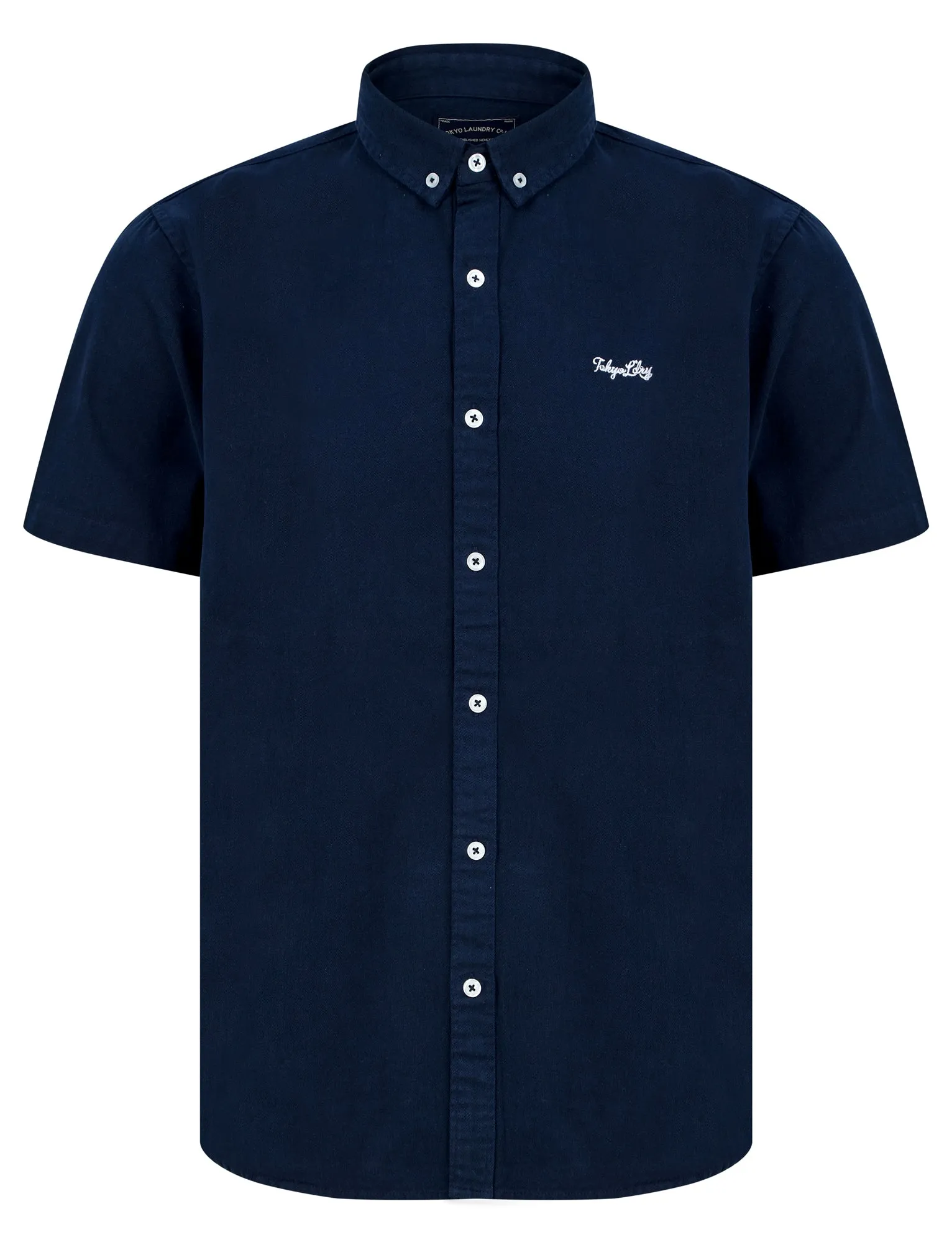 Elbury Short Sleeve Cotton Twill Shirt in Sky Captain Navy  - Tokyo Laundry