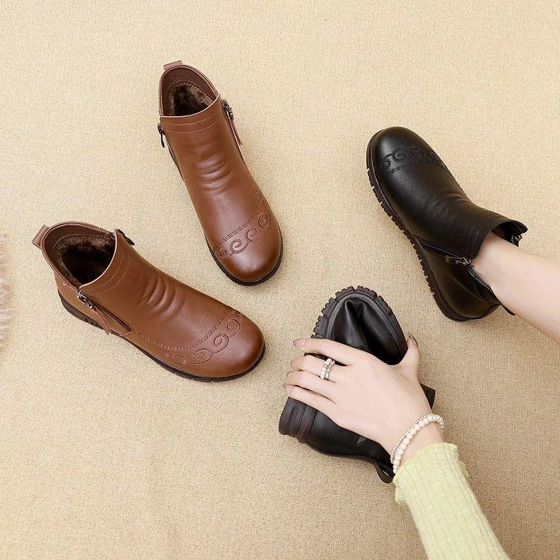 Fashion Women's Casual Shoes GCSBG12 Genuine Leather Ankle Boots