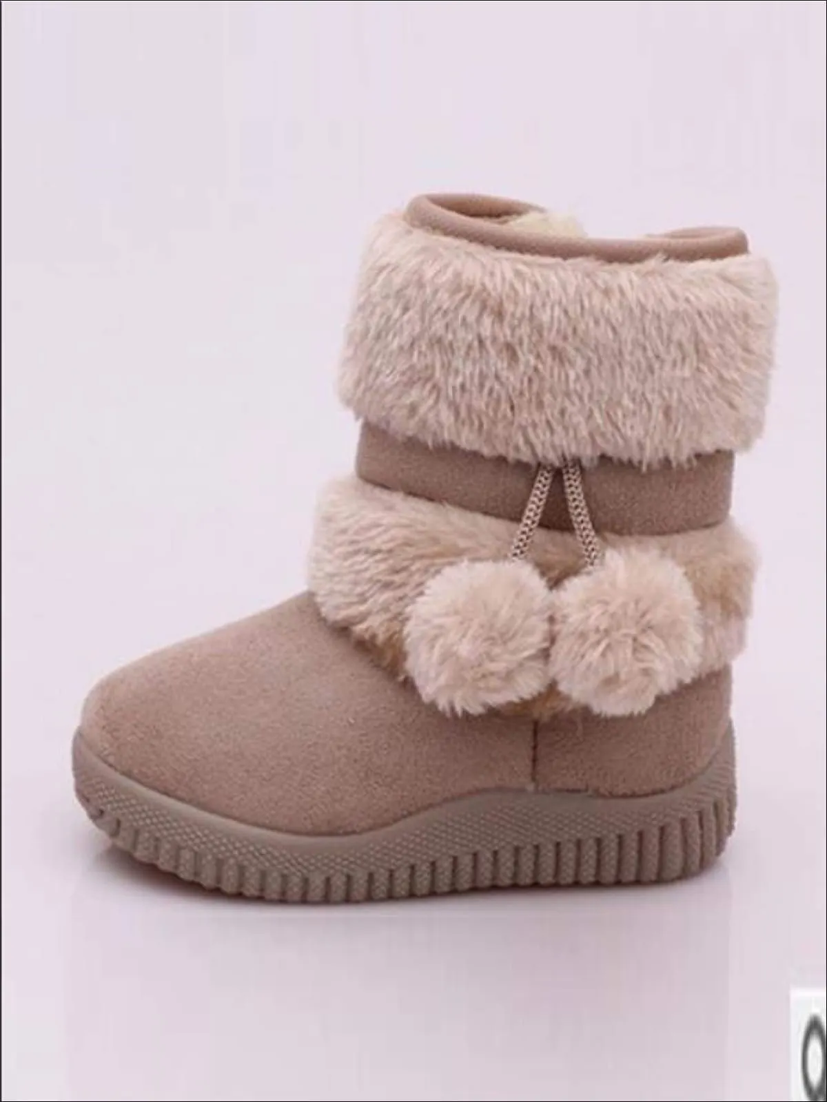 Faux Fur Pom Pom Princess Boots By Liv and Mia